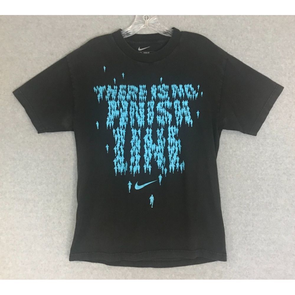 NIke "There is‎ No Finish Line" T-Shirt Mens Medium Black Short Sleeve Loose Fit